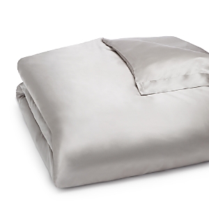 Shop Gingerlily Silk Solid Duvet Cover, King In Silver