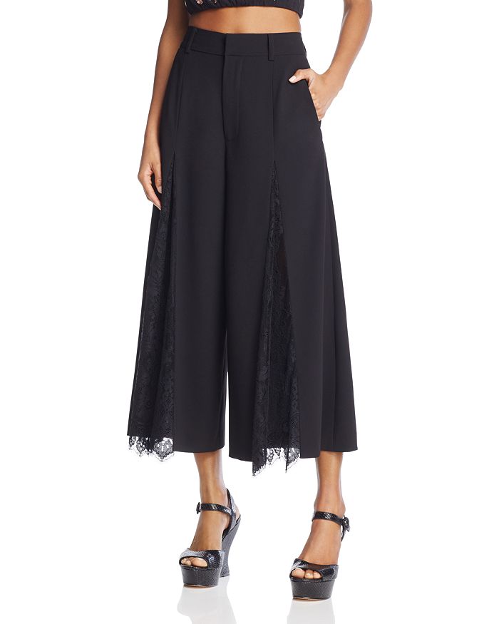 Alice and Olivia Alice + Olivia Onell Lace-Inset Gaucho Pants ...
