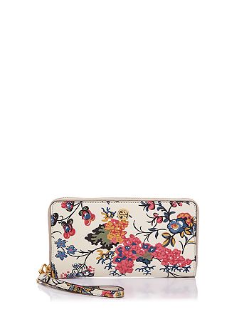 Tory Burch Parker Zip Floral Leather Continental Wallet | Bloomingdale's