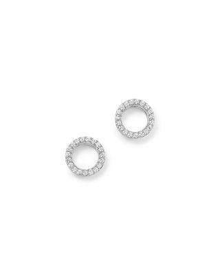 white gold diamond circle earrings