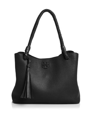 Tory Burch Taylor Black popular Pebbled Leather Tote