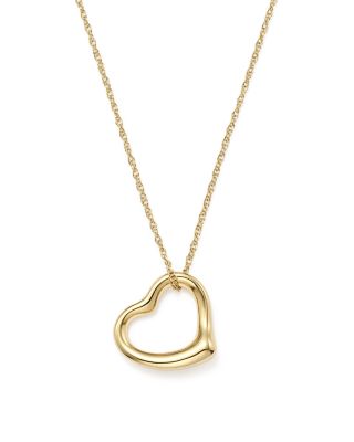 14k gold open heart pendant