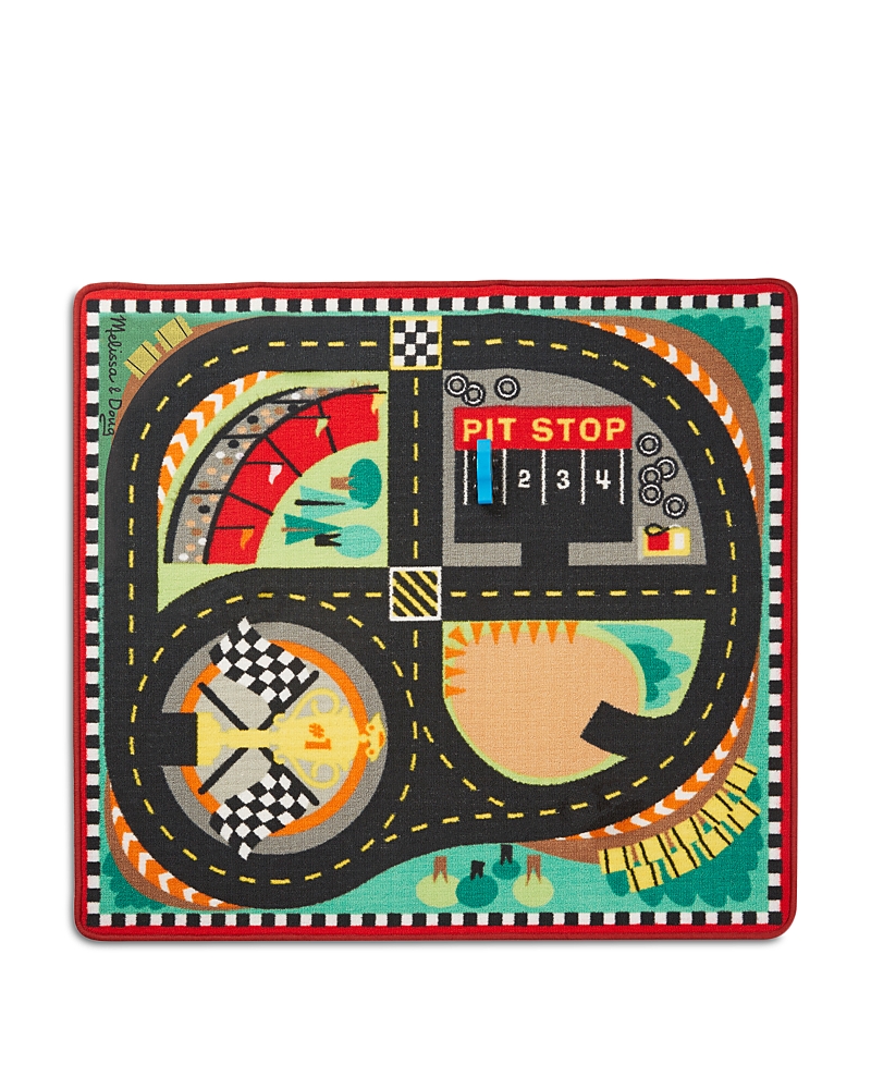 Melissa & Doug Race Car Rug Set - Ages 3+