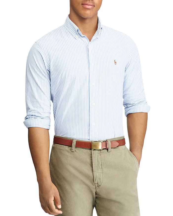 Polo Ralph Lauren Striped Stretch Oxford Slim Fit Button-Down Shirt ...