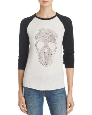 AQUA - Embellished Skull Cashmere Sweater - 100% Exclusive