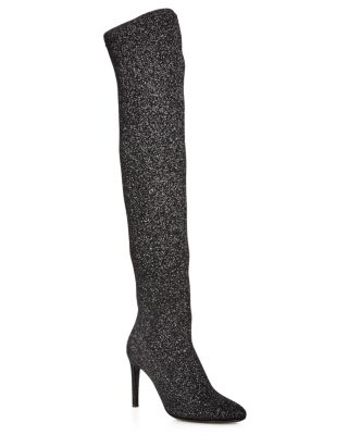 Stretch Glitter Over-the-Knee Boots 