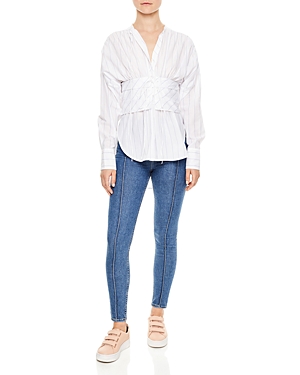 Sandro Superbe Corset Detail Shirt