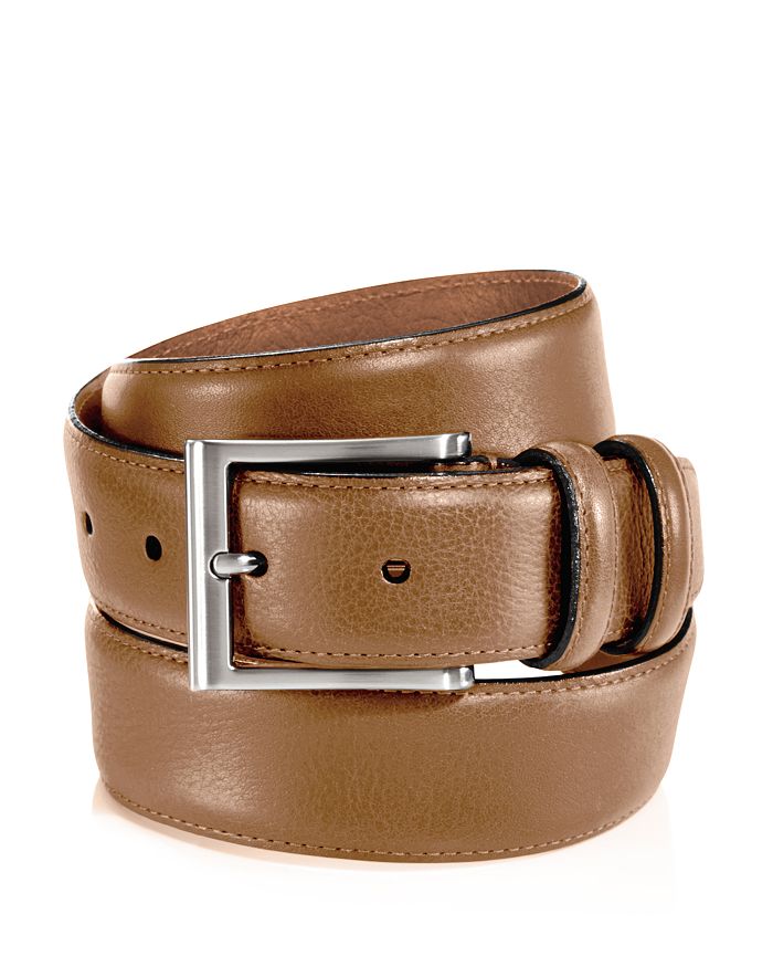 Trafalgar Men's Corvino Double-keeper Leather Belt In Dark Brown