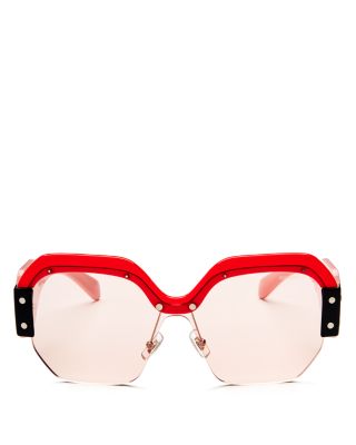 Miu Miu - Women's Sorbet Oversized Square Shield Sunglasses, 132mm