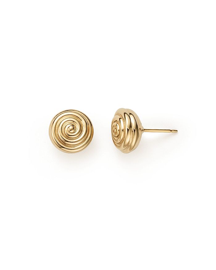 Bloomingdale's - 14K Yellow Gold Round Ribbed Stud Earrings - 100% Exclusive