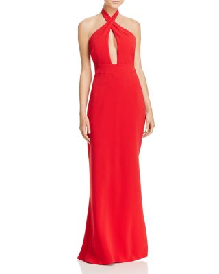 Laundry by Shelli Segal Wrap-Neck Halter Gown | Bloomingdale's Women
