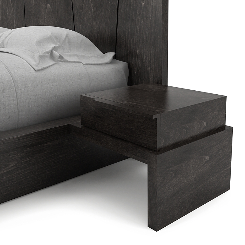 Huppe Silk Right Nighstand In Charcoal Birch