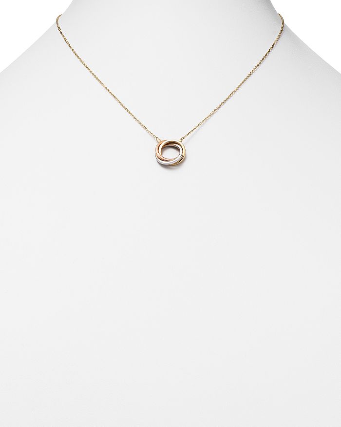 Shop Bloomingdale's Made In Italy 14k Rose, Yellow And White Gold Ring Pendant Necklace, 18 - 100% Exclusive