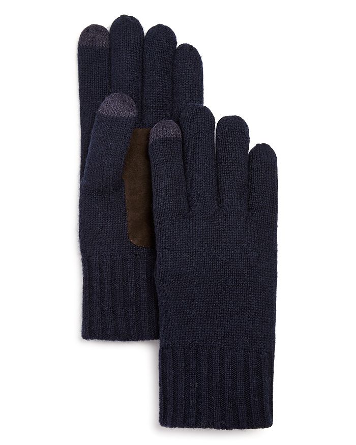 The Men's Store At Bloomingdale's Suede Patch Tech Gloves - 100% Exclusive In Navy/brown