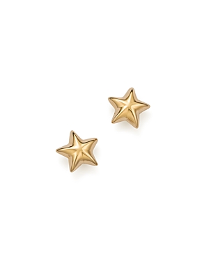 14K Yellow Gold Puffed Star Stud Earrings - 100% Exclusive