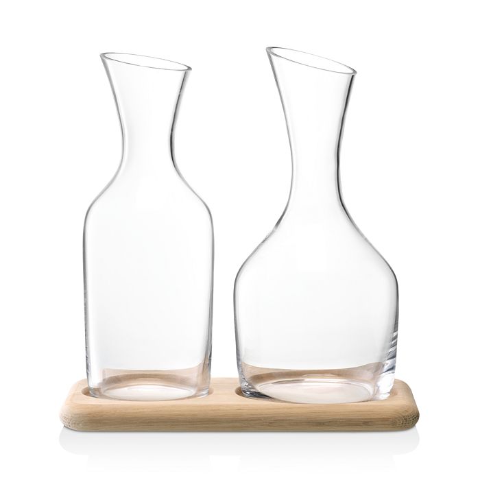 LSA - Wine Water and Carafe Set with Oak Base