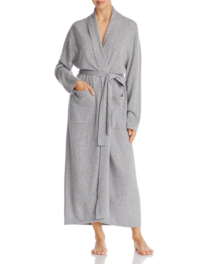 Arlotta Cashmere Blend Long Dressing Gown - 100% Exclusive In Pewter
