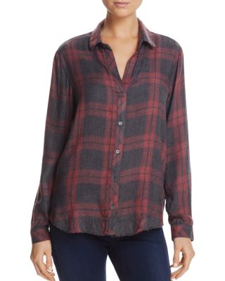 Bella Dahl Frayed Hem Side Button Shirt Bloomingdale s