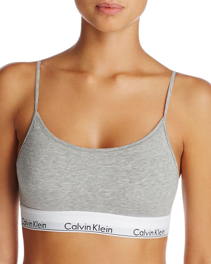 Calvin Klein Underwear Modern Cotton Unlined Bralette In Frost Blue 440