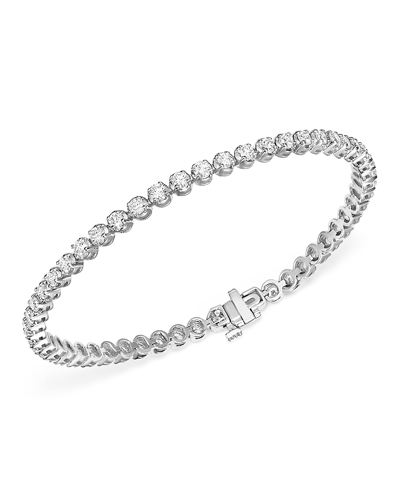 Certified Diamond Tennis Bracelet in 14K White Gold, 4.0 tcw