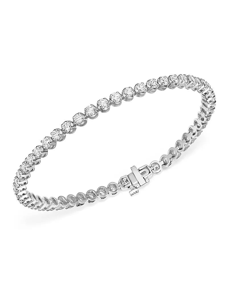 Certified Diamond Tennis Bracelet in 14K White Gold, 4.0 tcw