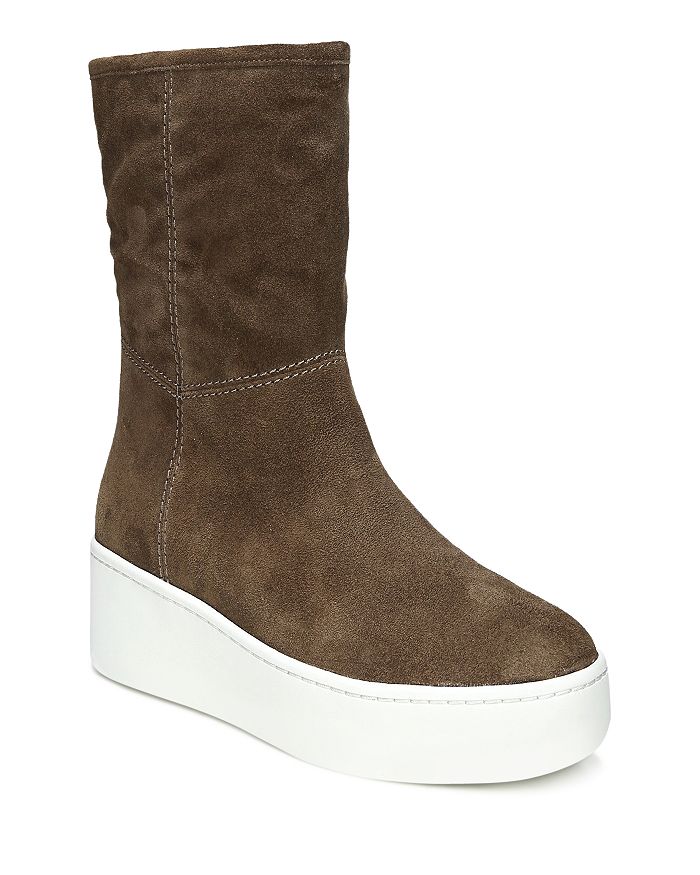 Via Spiga Women s Elona Suede Fur Platform Sneaker Boots