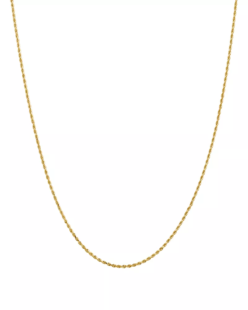 Bloomingdale's Fine Collection Men's 14K Yellow Gold 1.5mm Diamond Cut Rope Chain Necklace, 18