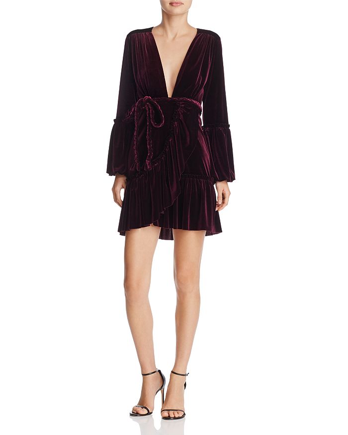 MISA Los Angeles Corrine Velvet Wrap Dress Bloomingdale s