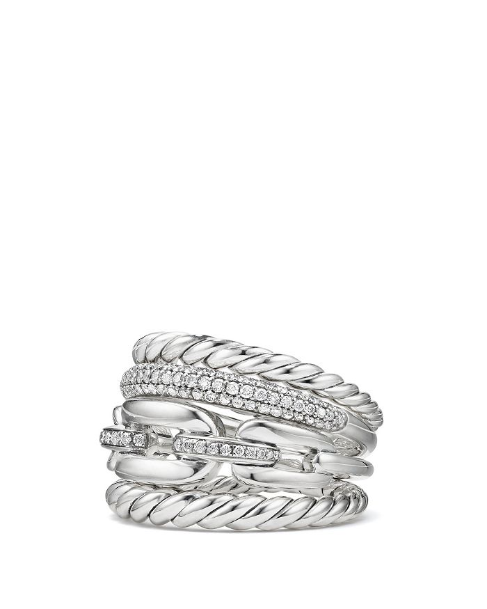 David Yurman Wellesley Four-Row Ring with Diamonds | Bloomingdale's