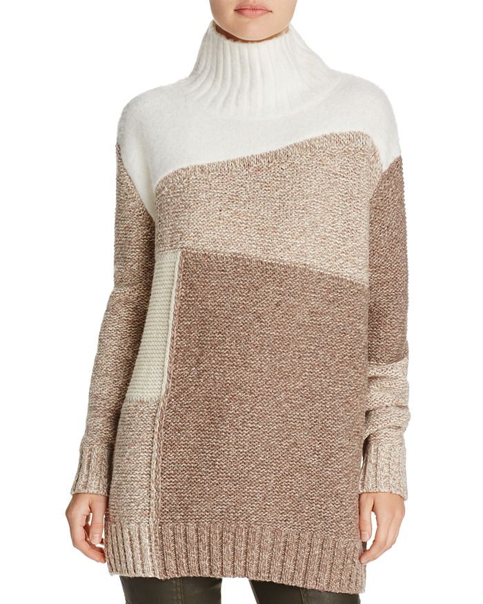 Patchwork mock neck sweater french connection outlet