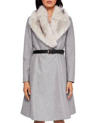 ted baker coat fur collar