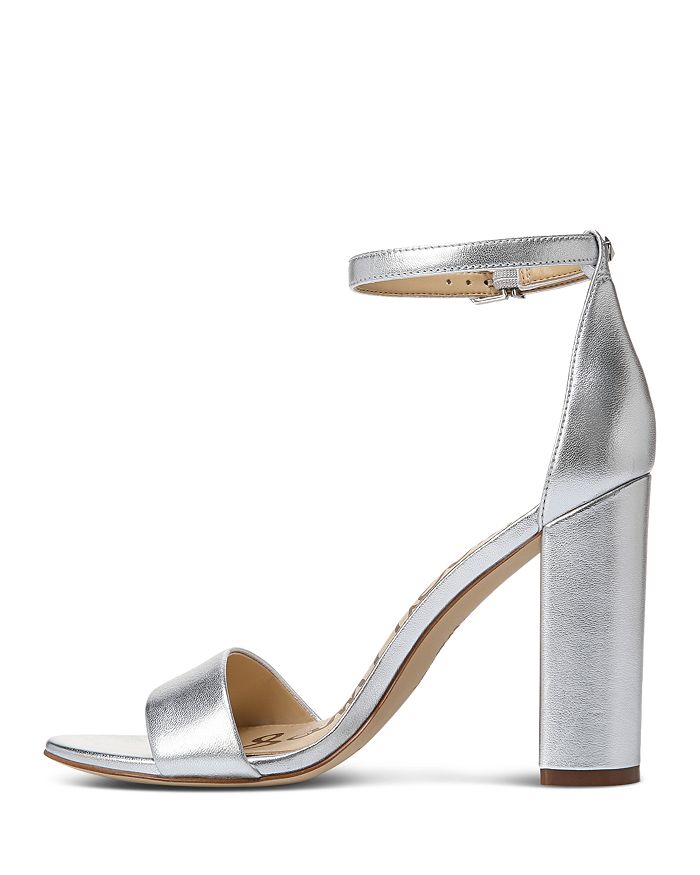 Sam Edelman 'daniella' Ankle Strap Metallic Leather Sandals In Silver ...