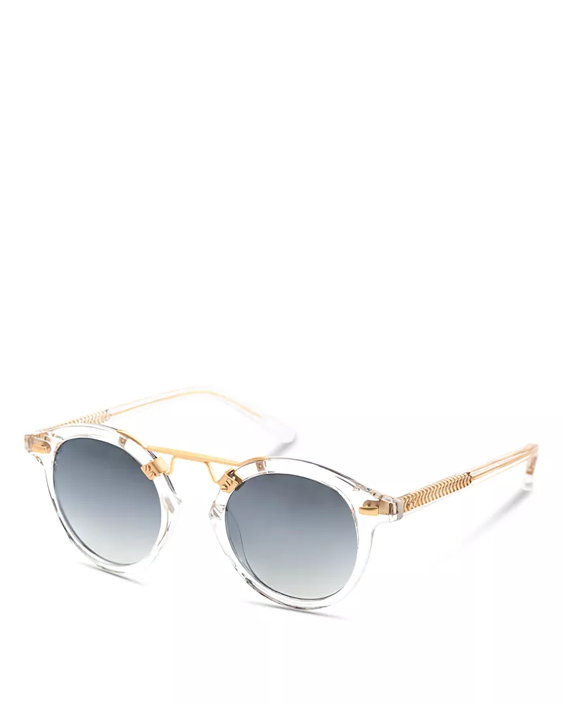 Krewe St. Louis 24K Round Sunglasses, 46mm