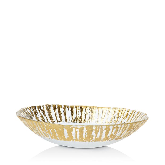 Rufolo Glass Gold Medium Oval Serving Bowl