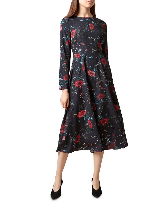 HOBBS LONDON Chloe Floral-Print Midi Dress | Bloomingdale's