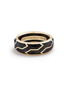 David Yurman - Men's Forged Carbon Band Ring in 18K Gold