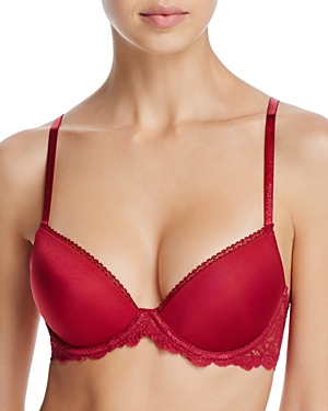 Shop Calvin Klein Seductive Comfort Demi Lift Convertible Bra In Intoxicated Red