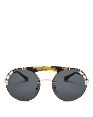 prada women's round 37mm sunglasses 