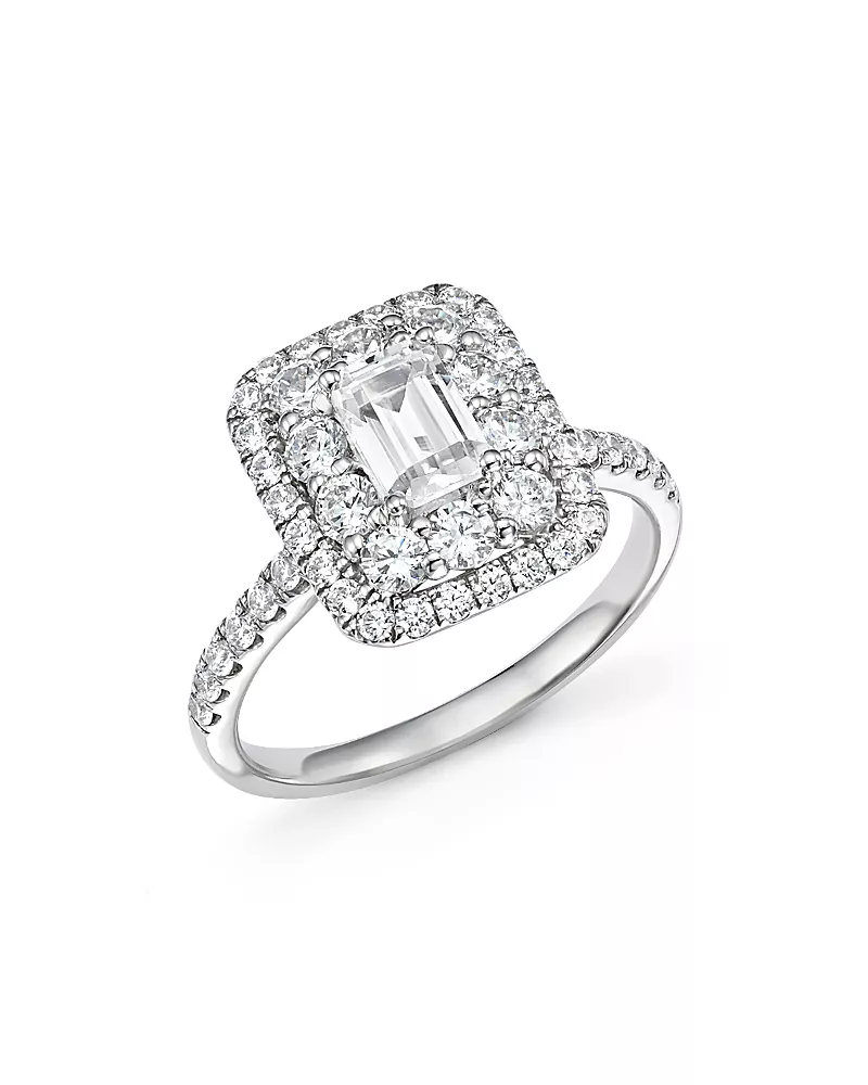 Bloomingdale's Fine Collection Emerald-Cut Certified Diamond Engagement Ring in 14K White Gold, 2.0 tcw