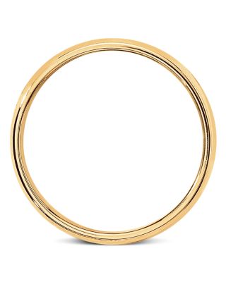 Men's 6mm Milgrain Half Round Wedding Band 14K Yellow Gold 