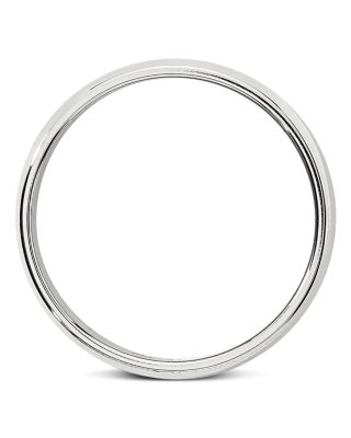 Men's 6mm Half-Round Milgrain Band in 14K White Gold 