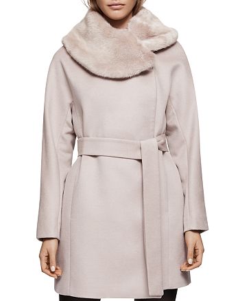 Reiss Aeven Faux Fur Collar Wool Coat Bloomingdale S