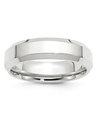 Bloomingdale's Fine Collection - Men's 6mm Bevel Edge Comfort Fit Band in 14K White Gold - Exclusive