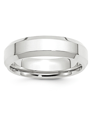 Men's 6mm Bevel Edge Comfort Fit Band in 14K White Gold - 100% Exclusive