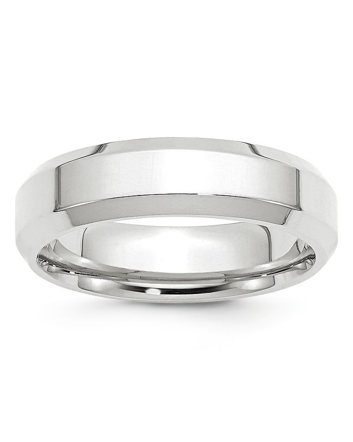 BLOOMINGDALE'S MEN'S 6MM BEVEL EDGE COMFORT FIT BAND IN 14K WHITE GOLD - 100% EXCLUSIVE,WBEC060-10.5