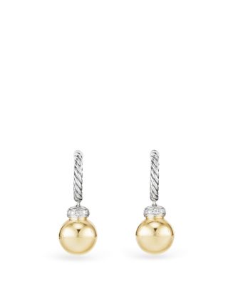 David Yurman Solari Drop Earrings with Diamonds 18K Gold