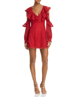 french connection red lace dress