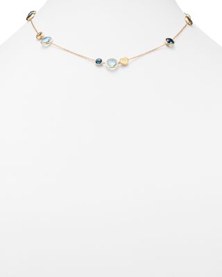 18K Yellow Gold Jaipur Mixed Blue Topaz Collar Necklace, 16" - Exclusive