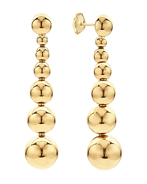 Lagos Caviar Gold Collection 18K Gold Graduated Seven Bead Drop Earrings