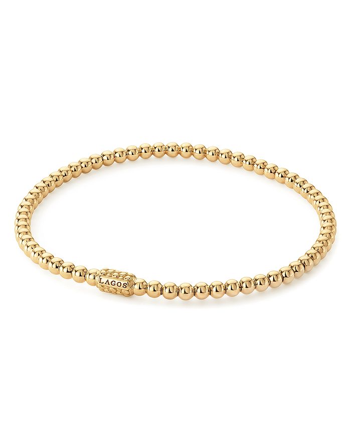 Shop Lagos Caviar Gold Collection 18k Gold Beaded Bracelet, 3mm